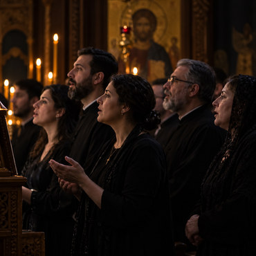 Parish choir singing during Orthodox worship